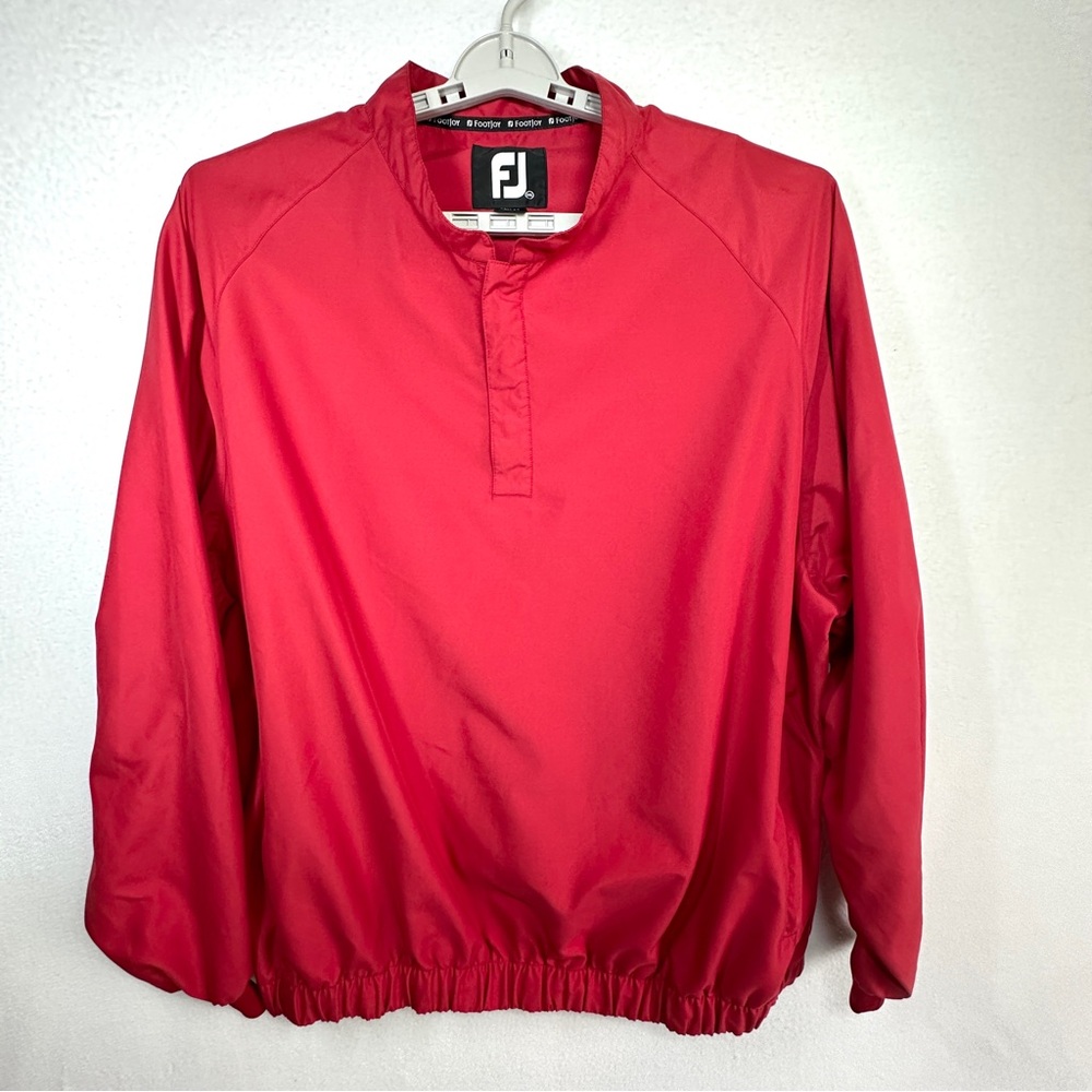 FootJoy Pullover Windbreaker Men's XXL Red Snap Closure Wind Shirt Golf - Picture 1 of 9